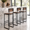 Solid Walnut Modern Bar Stool | Handcrafted Welded Steel Frame | Luxury Designer Kitchen Seating