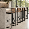 Solid Walnut Modern Bar Stool | Handcrafted Welded Steel Frame | Luxury Designer Kitchen Seating