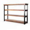 Industrial Walnut Bookshelf with 4 Shelves