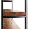 Industrial Walnut Bookshelf with 4 Shelves
