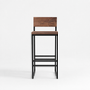 Solid Walnut Modern Bar Stool | Handcrafted Welded Steel Frame | Luxury Designer Kitchen Seating