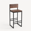 Solid Walnut Modern Bar Stool | Handcrafted Welded Steel Frame | Luxury Designer Kitchen Seating