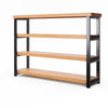 Industrial Wood Bookshelf with 4 Shelves
