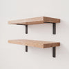 Oak Wall Shelves with Bracket