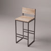 Contour Oak Bar Stool with Back