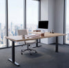 Solid White Oak L Shaped Standing Desk