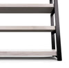 Industrial White Bookshelf with 4 Shelves