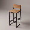 Contour Oak Bar Stool with Back