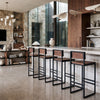 Solid Walnut Modern Bar Stool | Handcrafted Welded Steel Frame | Luxury Designer Kitchen Seating