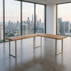 Solid White Oak L-Shaped Desk