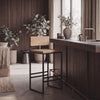 Contour Oak Bar Stool with Back