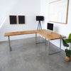 Solid White Oak L-Shaped Desk
