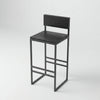 Contour Oak Bar Stool with Back