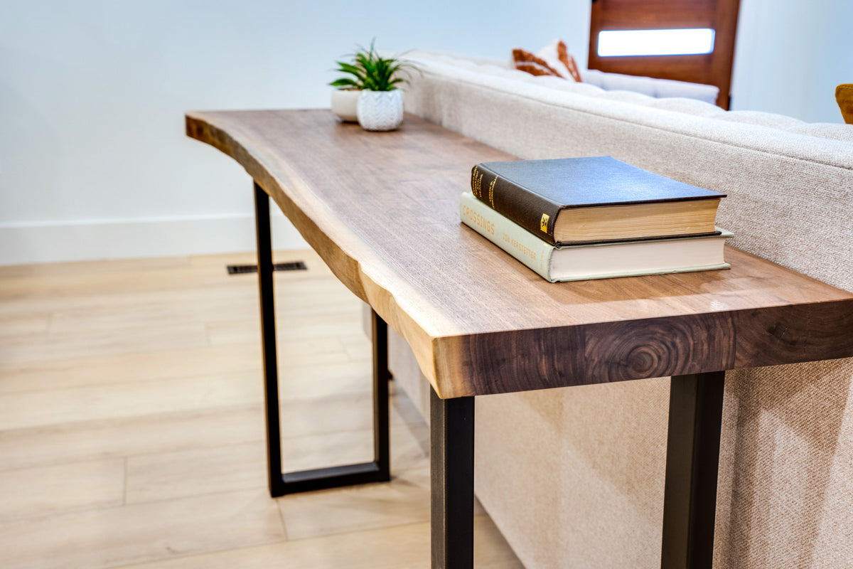 Custom-Made Live Edge Walnut Console Table– Artisan Born