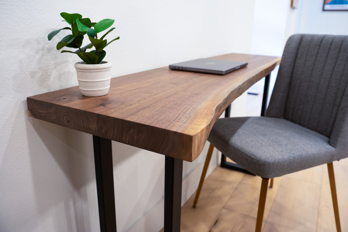 Solid Walnut Narrow Office Desk– Artisan Born