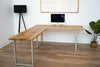 Solid Oak L Shaped Computer Desk