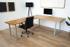 Solid Oak L Shaped Computer Desk