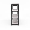 Industrial White Bookshelf with 4 Shelves