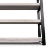 Industrial White Bookshelf with 4 Shelves