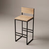 Contour Oak Bar Stool with Back