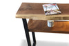 Walnut Live Edge Console Table With Shelf