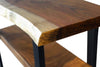 Walnut Live Edge Console Table With Shelf