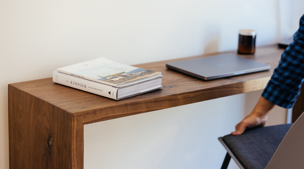 Solid Walnut Narrow Office Desk– Artisan Born