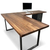 Solid Wood L-Shaped Desk – Walnut & White Oak | Artisan Born
