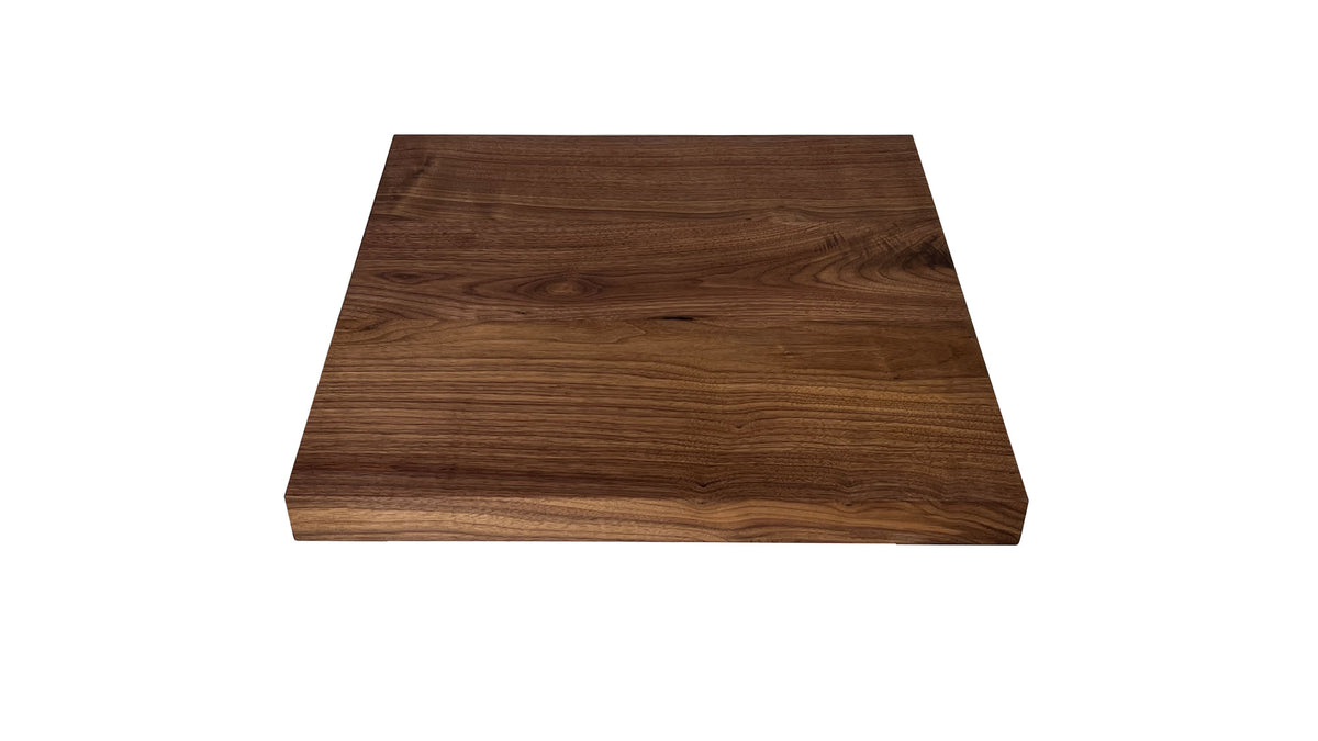 Square walnut store table