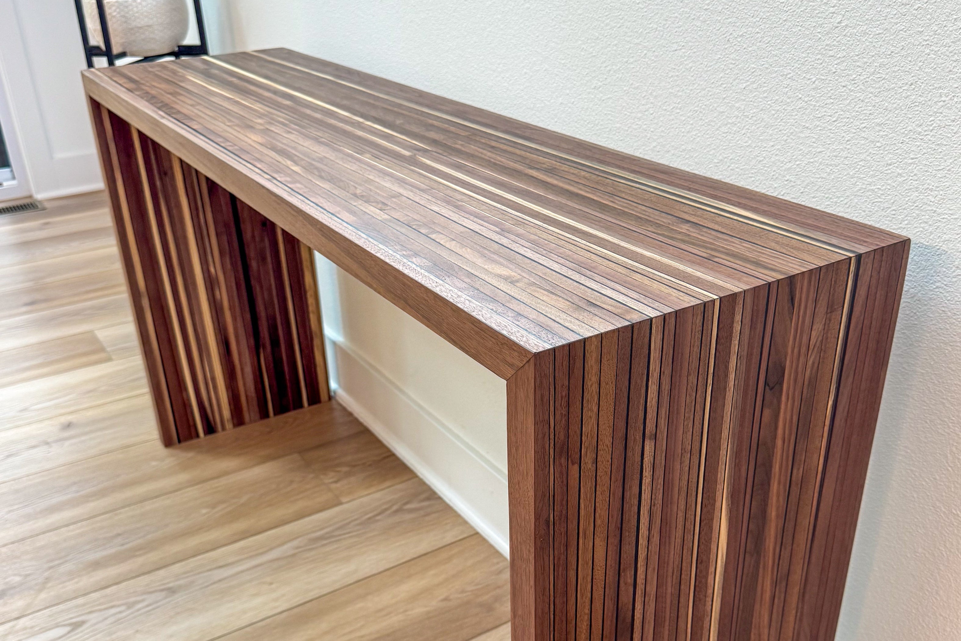 Demi Walnut Waterfall Console Table– Artisan Born