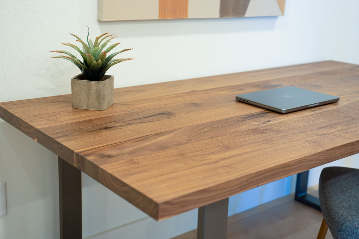 Large Solid Wood Desk with Extra Wide Legs– Artisan Born