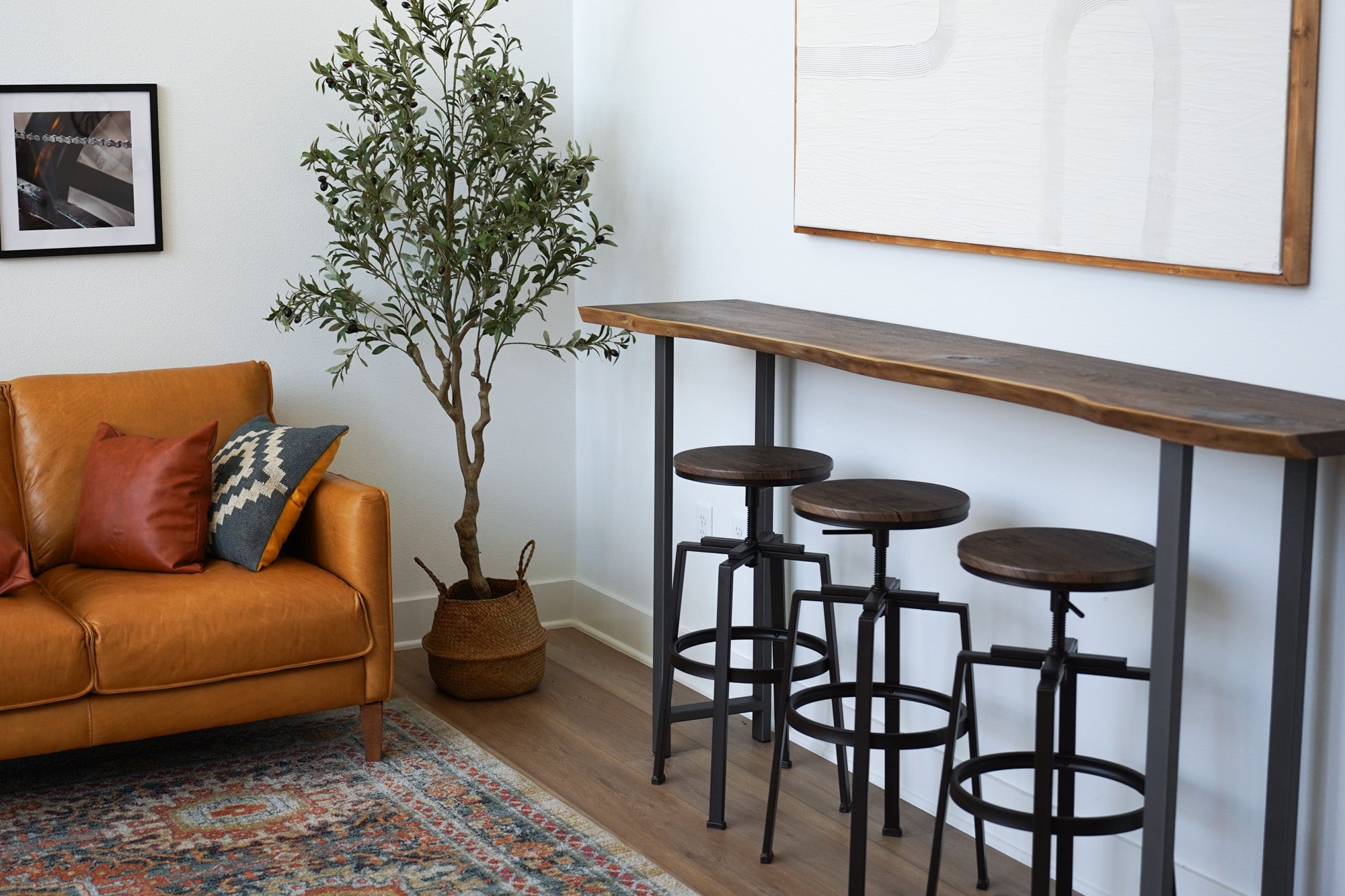 Handmade Solid Walnut Live Edge Bar Table– Artisan Born