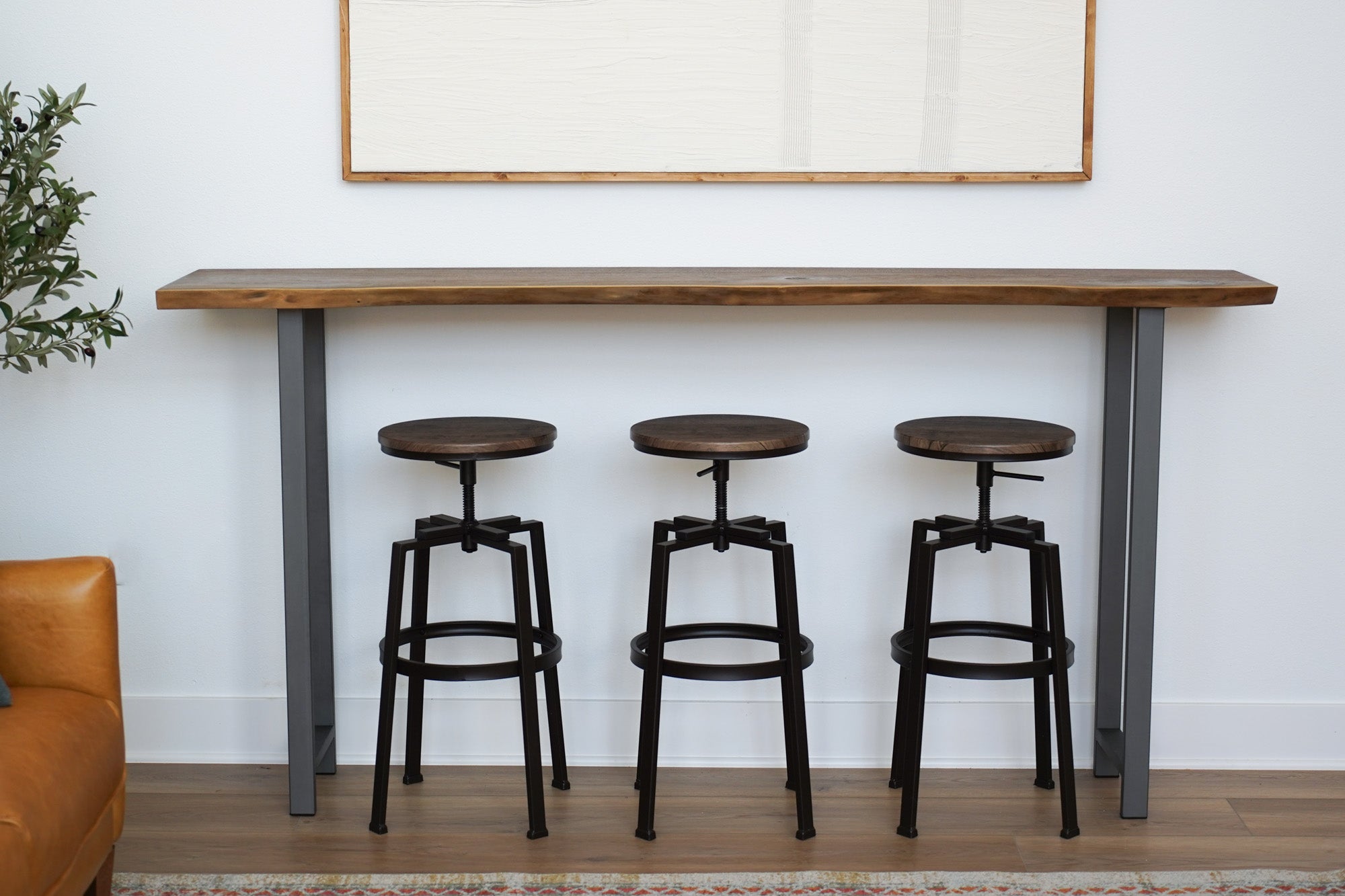Handmade Solid Walnut Live Edge Bar Table– Artisan Born