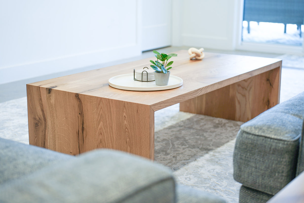 White Oak Waterfall Coffee Table– Artisan Born