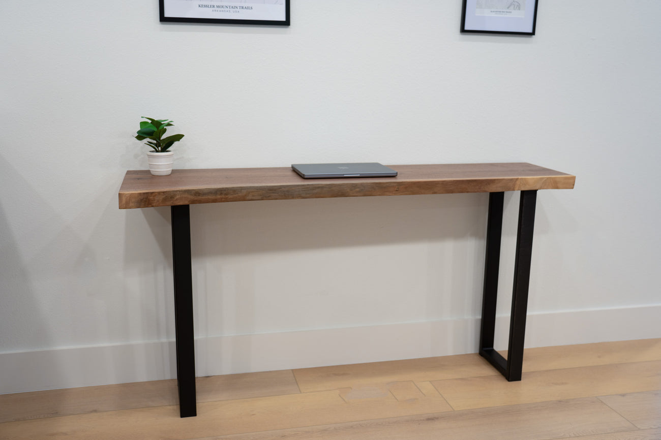 Live Edge Desk Walnut Computer Desk Metal Legs Slab Desk Modern Desk Custom  Desk Solid Wood Desk 