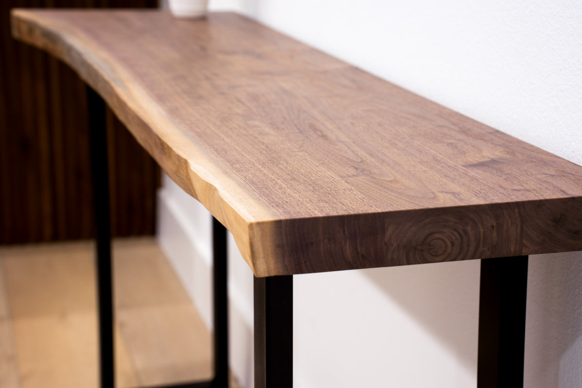 Custom-Made Live Edge Walnut Console Table– Artisan Born