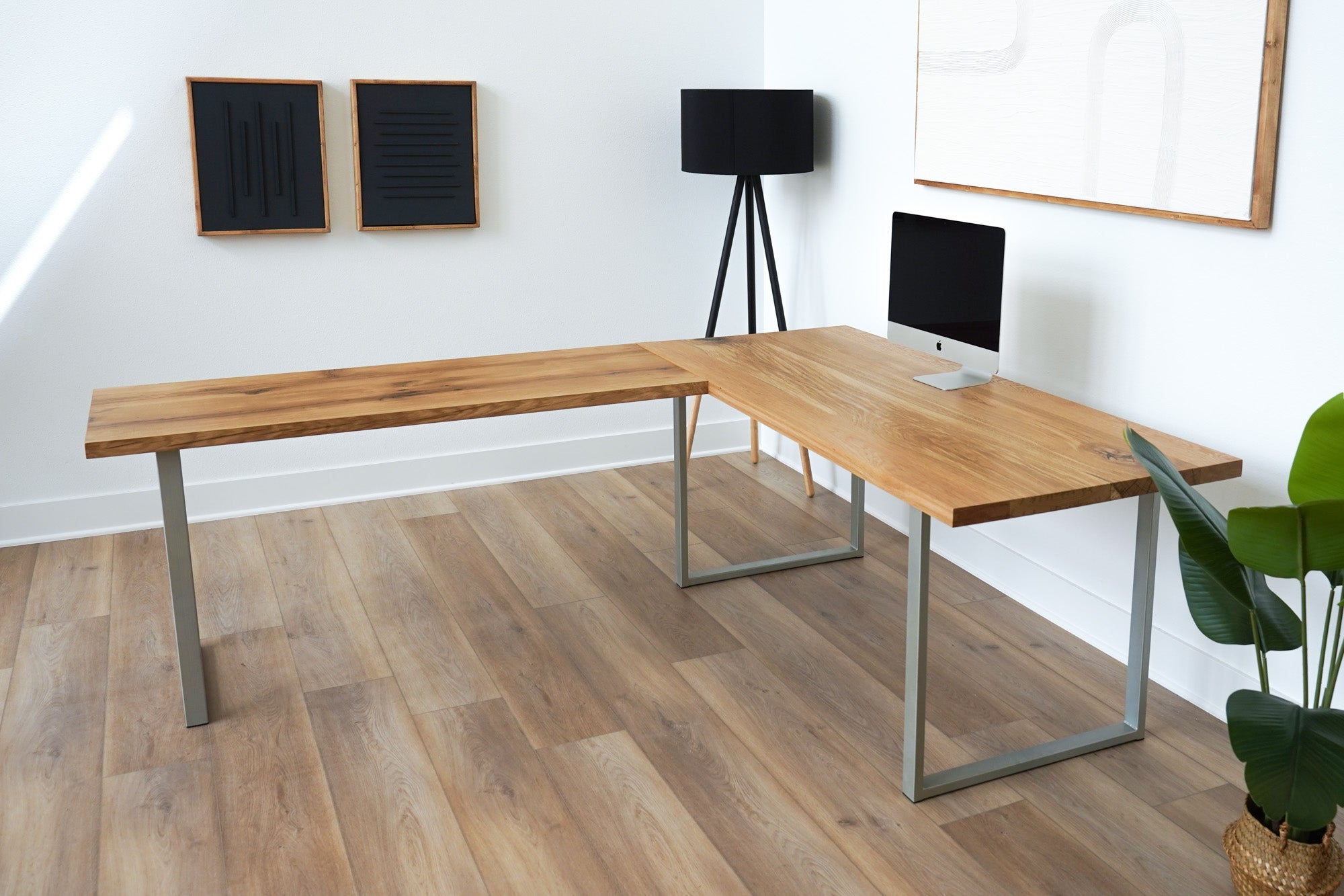 Computer Table L Shape Model Solid Oak L Shaped Computer Desk– Artisan Born