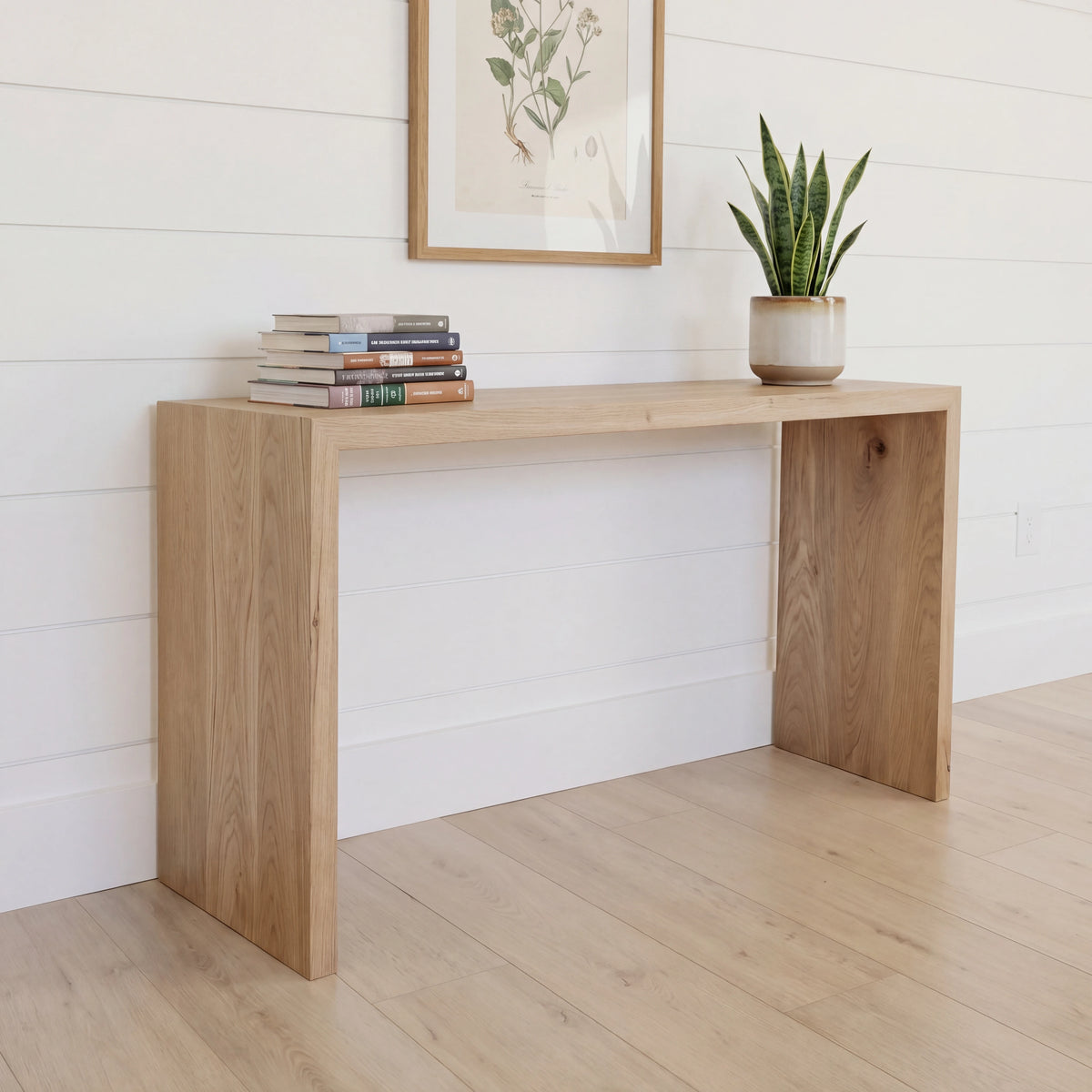 Modern Walnut Waterfall Console Table | Solid Wood, Made in USA ...
