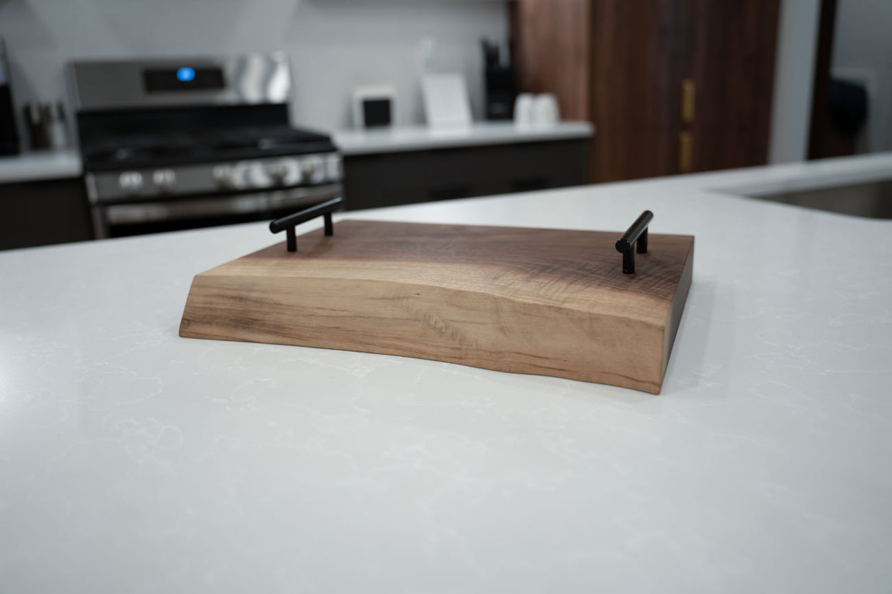 Live edge walnut cutting board, 12 x 24 wood chopping board