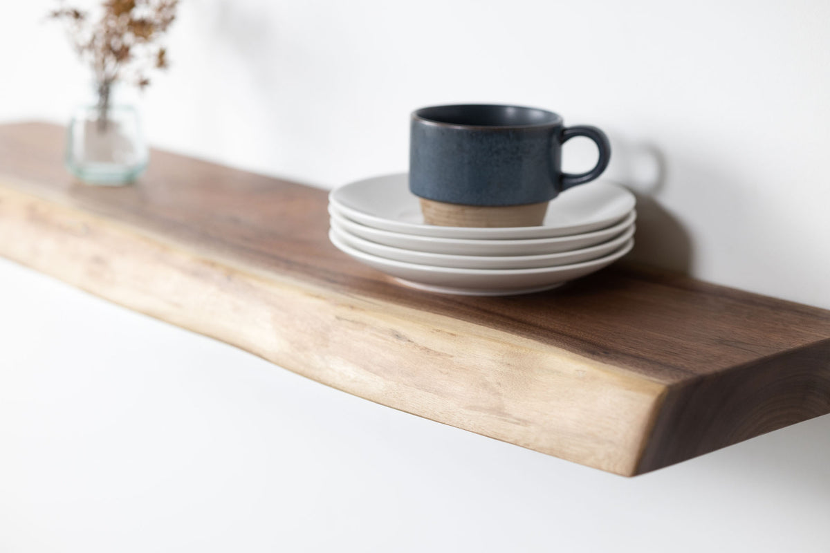 Live Edge Walnut Floating Shelf Artisan Born