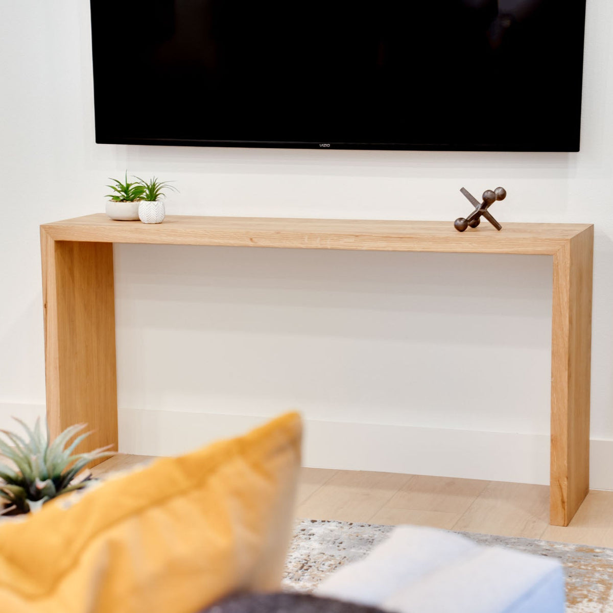Modern Oak Waterfall Console Table– Artisan Born