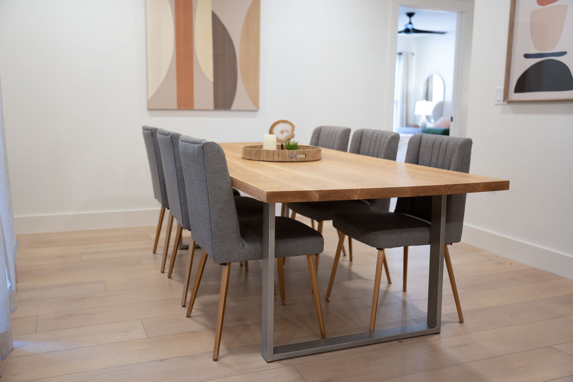 Solid Oak Dining Table with U-shape Legs– Artisan Born