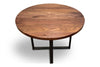 Round Solid Wood Dining Table with Metal Base