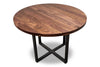 Round Solid Wood Dining Table with Metal Base
